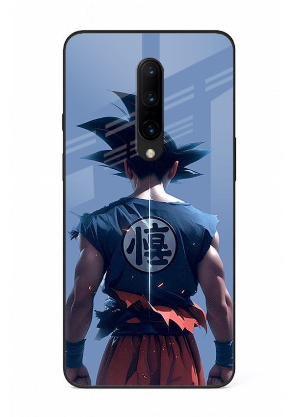 goku back view calm anime art OnePlus 7 Pro glass cover sunset inspired dbz case