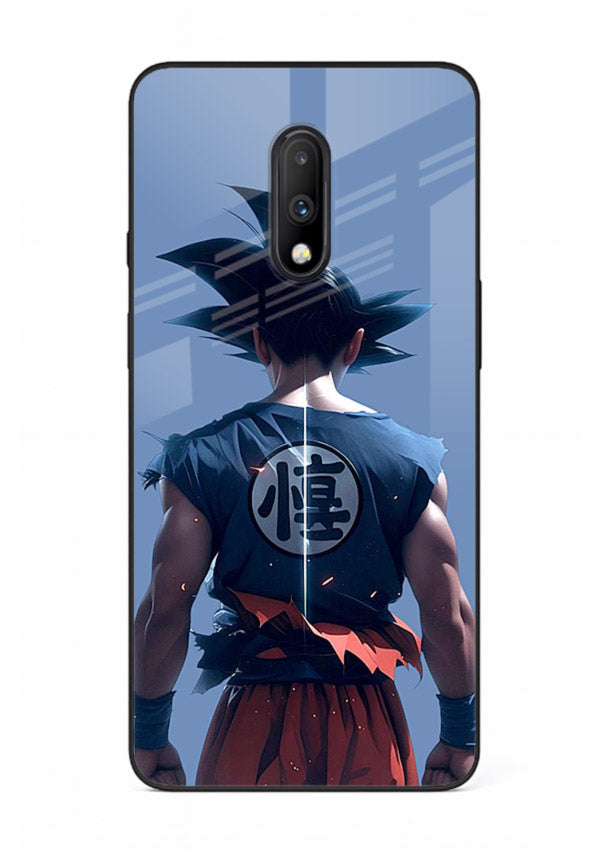 goku back view calm anime art OnePlus 7 glass cover sunset inspired dbz case