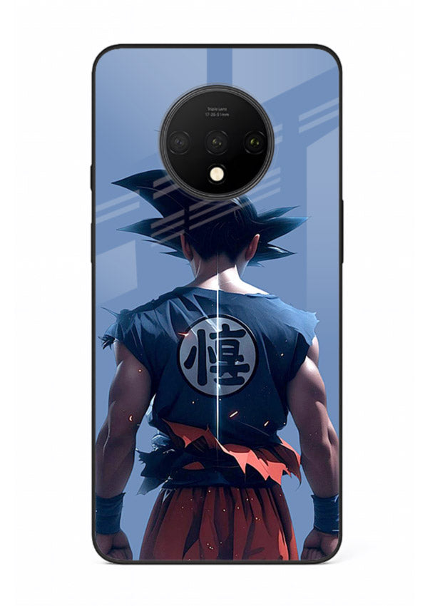 goku back view calm anime art OnePlus 7T glass cover sunset inspired dbz case