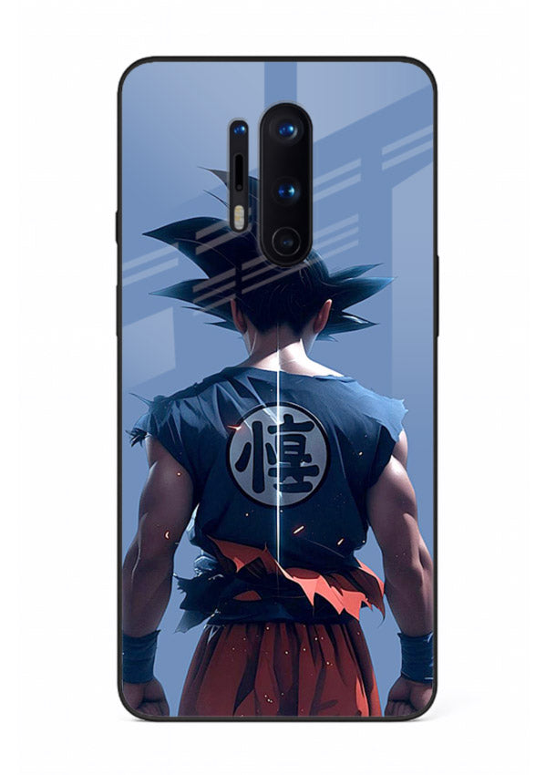 goku back view calm anime art OnePlus 8 Pro glass cover sunset inspired dbz case