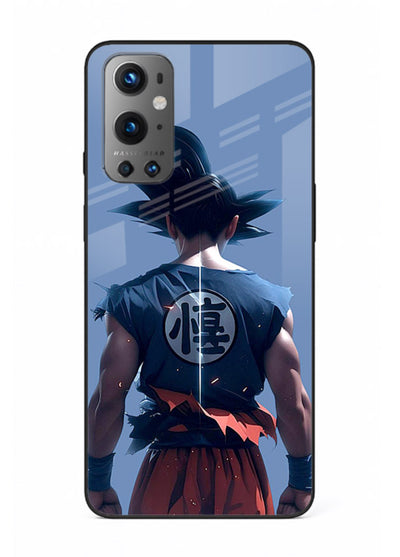 goku back view calm anime art OnePlus 9 glass cover sunset inspired dbz case