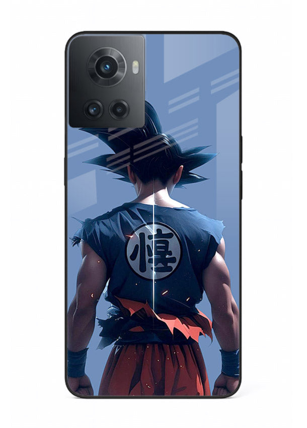 goku back view calm anime art OnePlus 10R glass cover sunset inspired dbz case