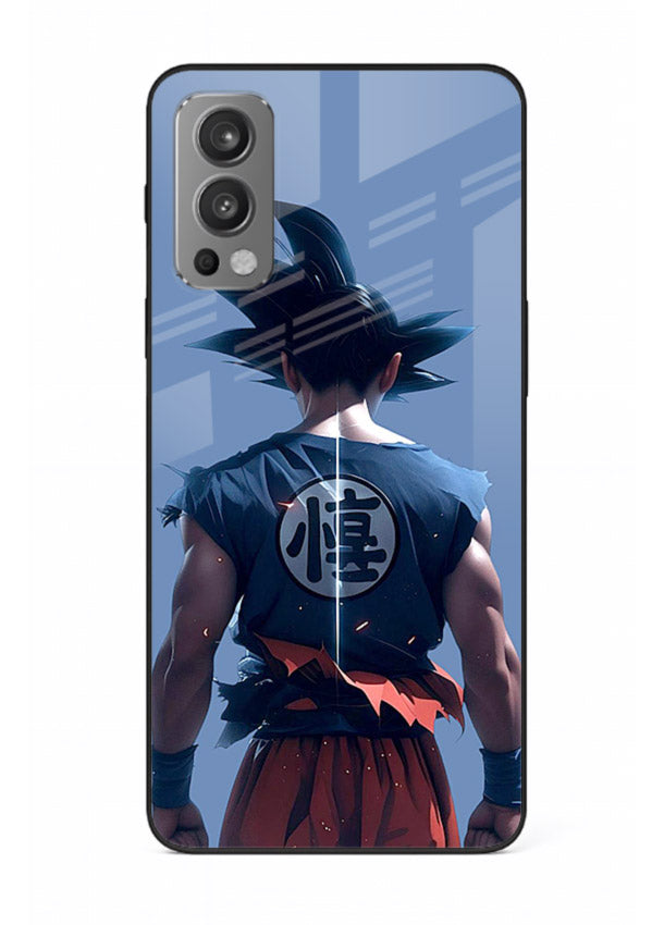 goku back view calm anime art OnePlus Nord 2 glass cover sunset inspired dbz case