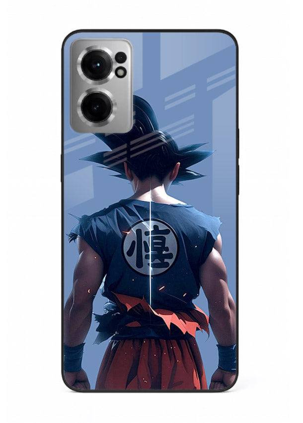 goku back view calm anime art OnePlus Nord CE2 5G glass cover sunset inspired dbz case