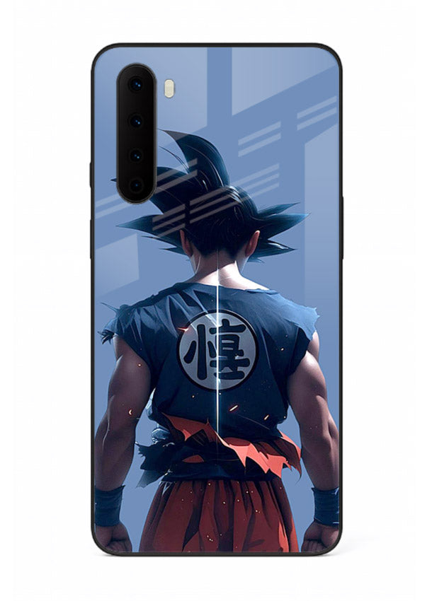 goku back view calm anime art OnePlus Nord glass cover sunset inspired dbz case