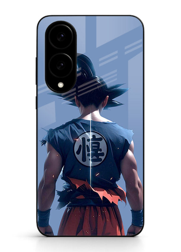 goku back view calm anime art Samsung S25 Edge glass cover sunset inspired dbz case