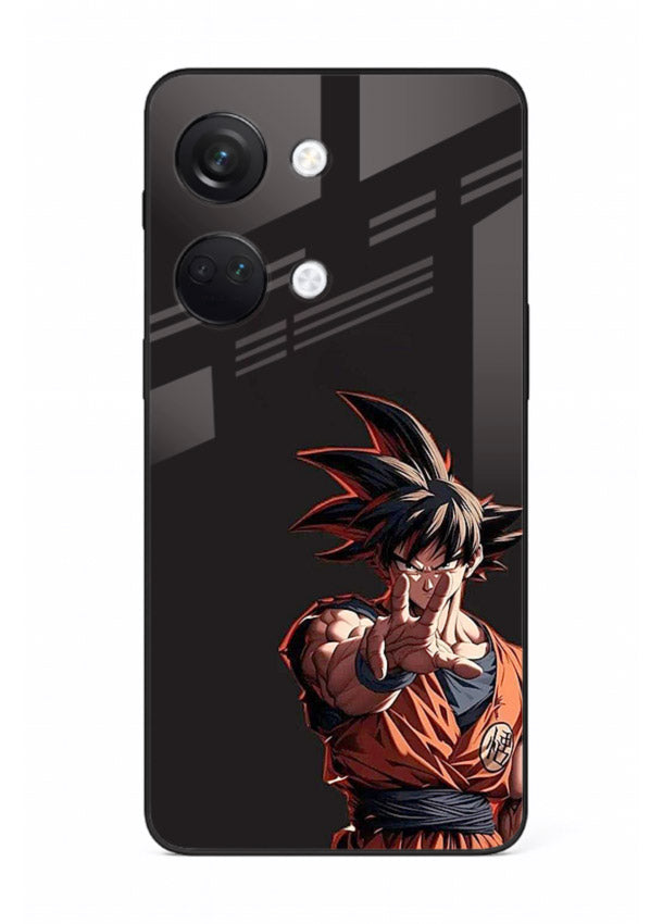 goku battle ready black anime art OnePlus Nord 3 glass cover intense dbz action case