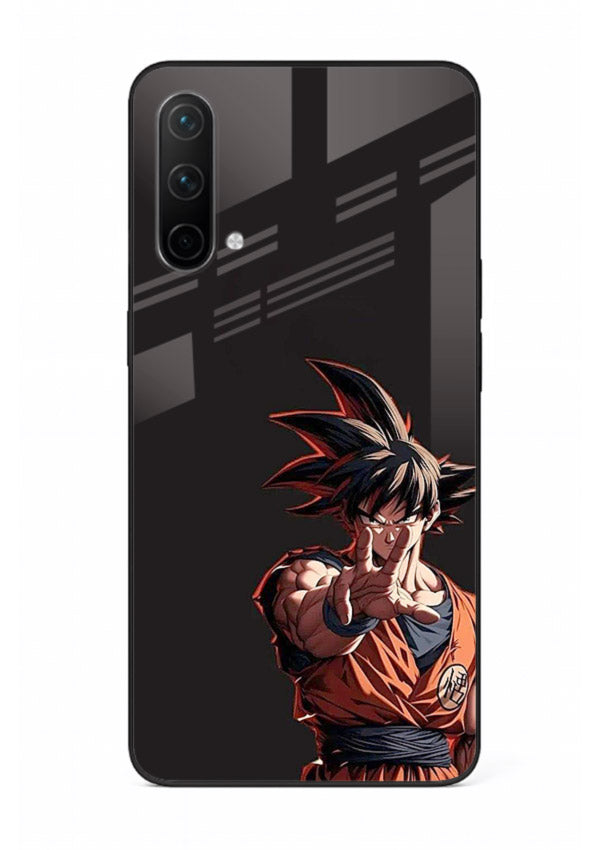 goku battle ready black anime art OnePlus Nord CE 5G glass cover intense dbz action case