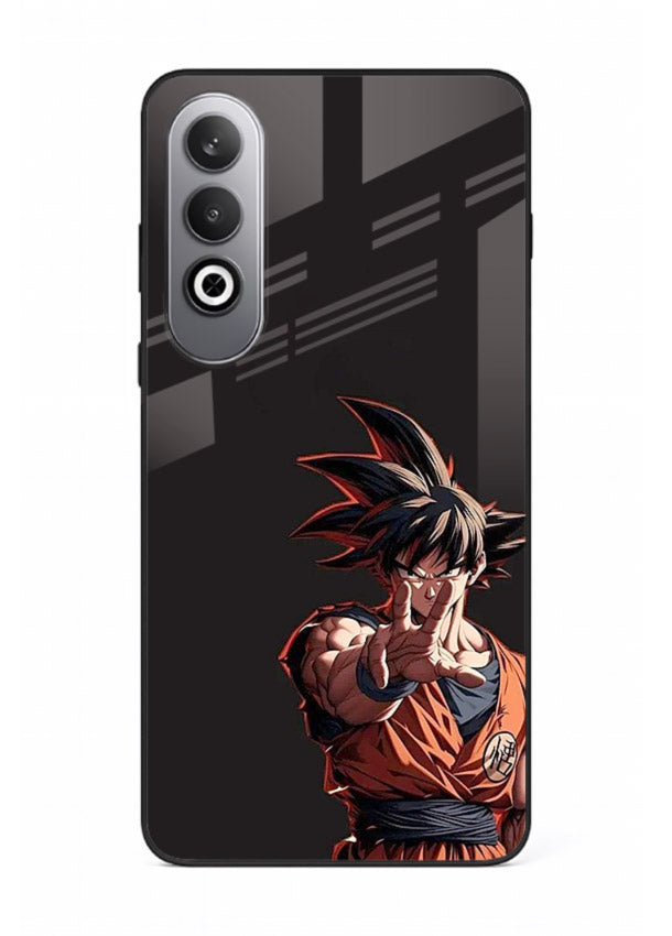 goku battle ready black anime art OnePlus Nord CE4 glass cover intense dbz action case