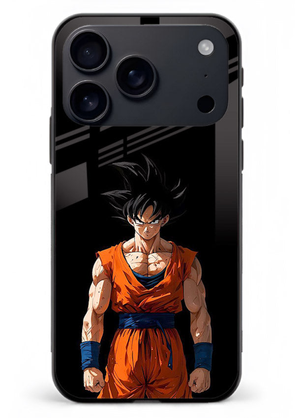 goku dark mode intense anime art iphone 18 pro max glass cover dark dramatic dbz case