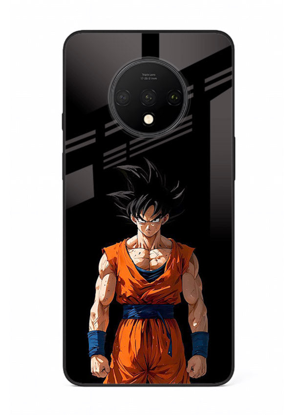 goku dark mode intense anime art OnePlus 7T glass cover dark dramatic dbz case