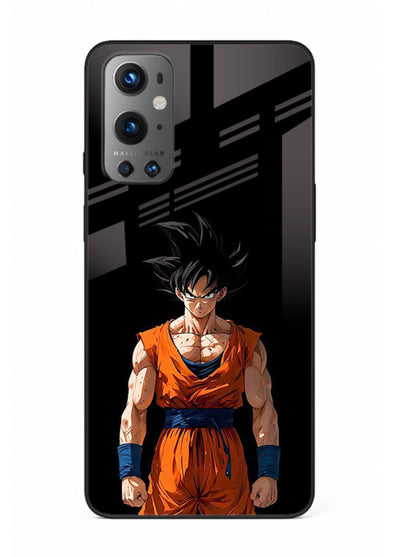 goku dark mode intense anime art OnePlus 9 glass cover dark dramatic dbz case