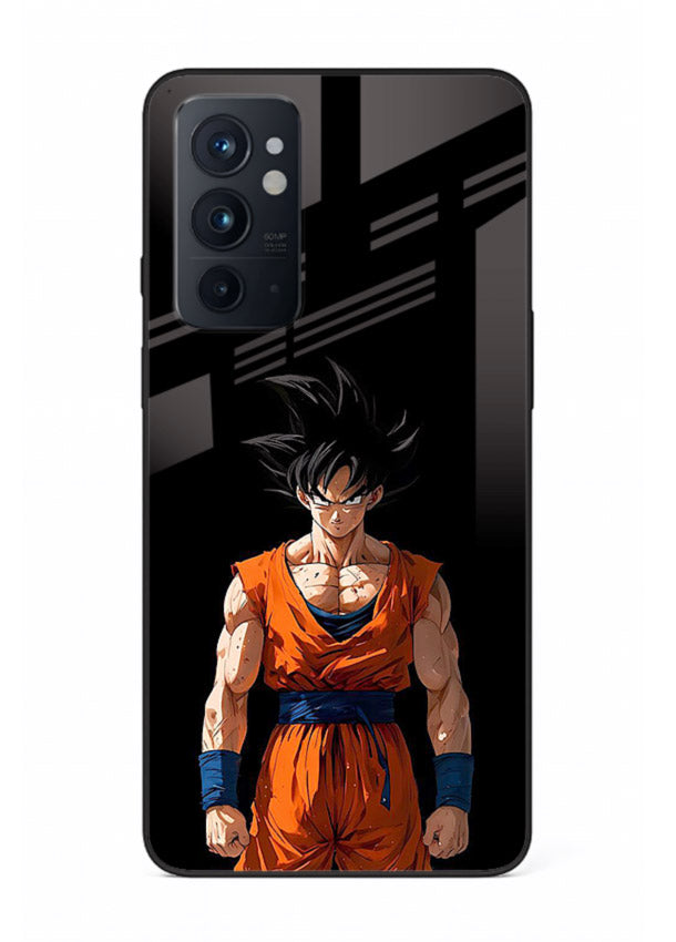 goku dark mode intense anime art OnePlus 9RT glass cover dark dramatic dbz case
