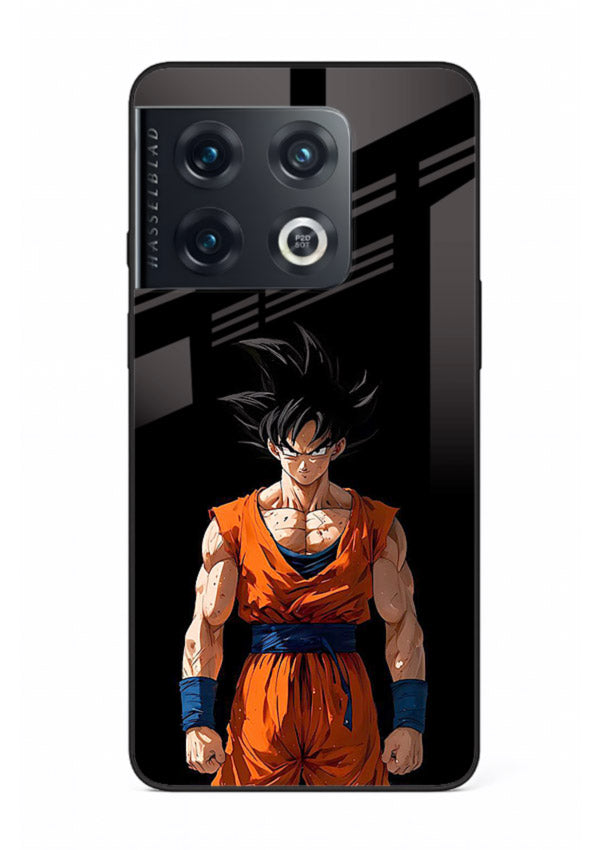 goku dark mode intense anime art OnePlus 10 Pro glass cover dark dramatic dbz case