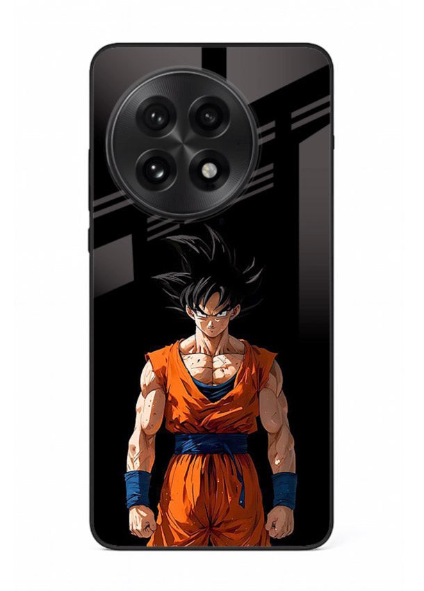 goku dark mode intense anime art OnePlus 13R glass cover dark dramatic dbz case