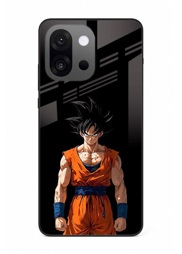 goku dark mode intense anime art OnePlus 13s glass cover dark dramatic dbz case