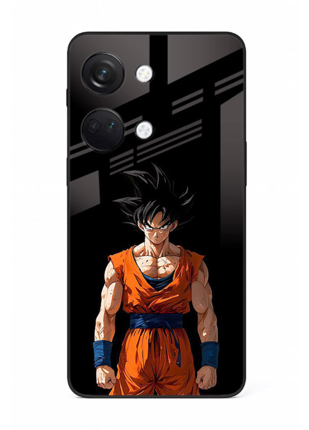goku dark mode intense anime art OnePlus Nord 3 glass cover dark dramatic dbz case
