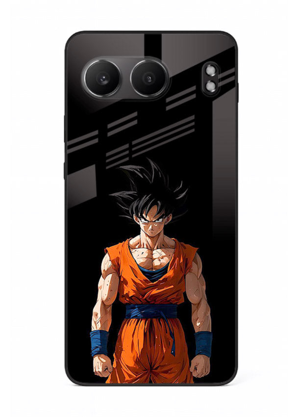 goku dark mode intense anime art OnePlus Nord 4 glass cover dark dramatic dbz case