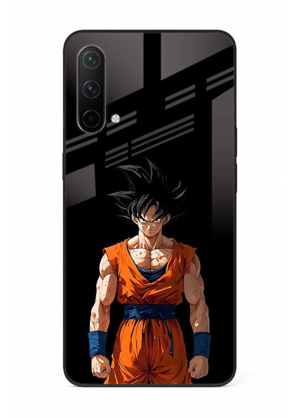 goku dark mode intense anime art OnePlus Nord CE 5G glass cover dark dramatic dbz case
