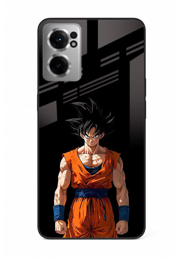 goku dark mode intense anime art OnePlus Nord CE2 5G glass cover dark dramatic dbz case