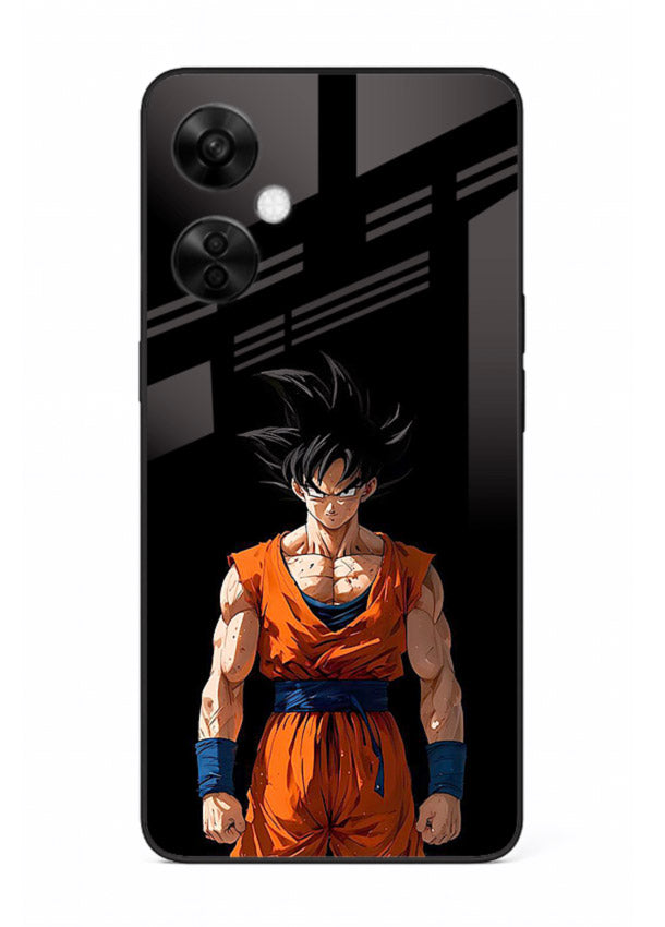 goku dark mode intense anime art OnePlus Nord CE3 Lite glass cover dark dramatic dbz case
