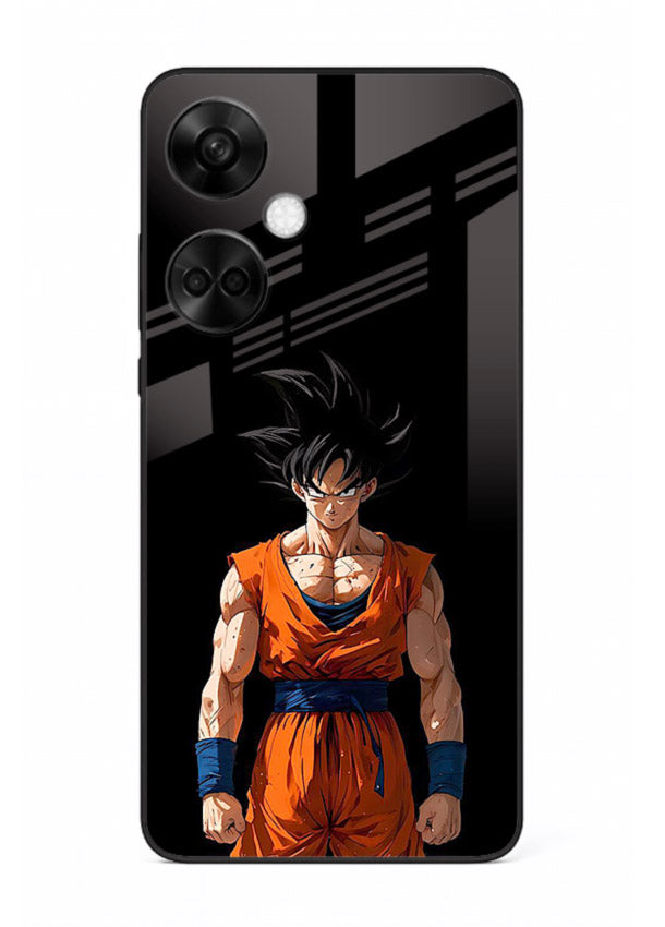 goku dark mode intense anime art OnePlus Nord CE3 glass cover dark dramatic dbz case