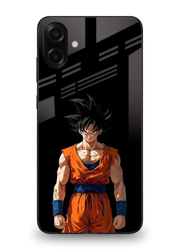 goku dark mode intense anime art Samsung A06 5G glass cover dark dramatic dbz case