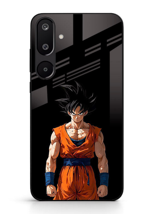 goku dark mode intense anime art Samsung F16 5G glass cover dark dramatic dbz case