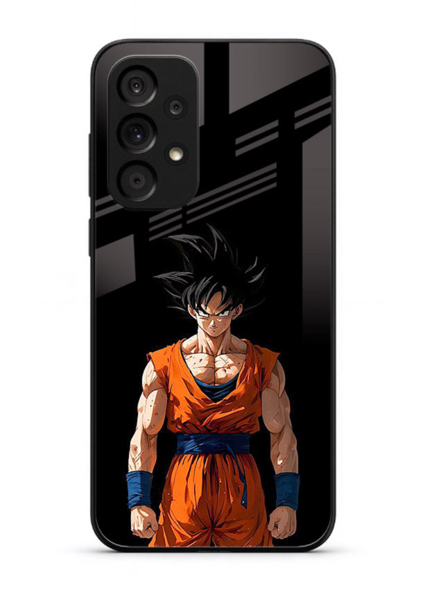goku dark mode intense anime art Samsung M32 5G glass cover dark dramatic dbz case