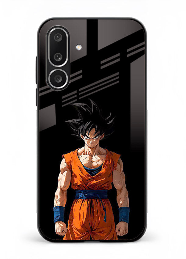 goku dark mode intense anime art Samsung M56 5G glass cover dark dramatic dbz case