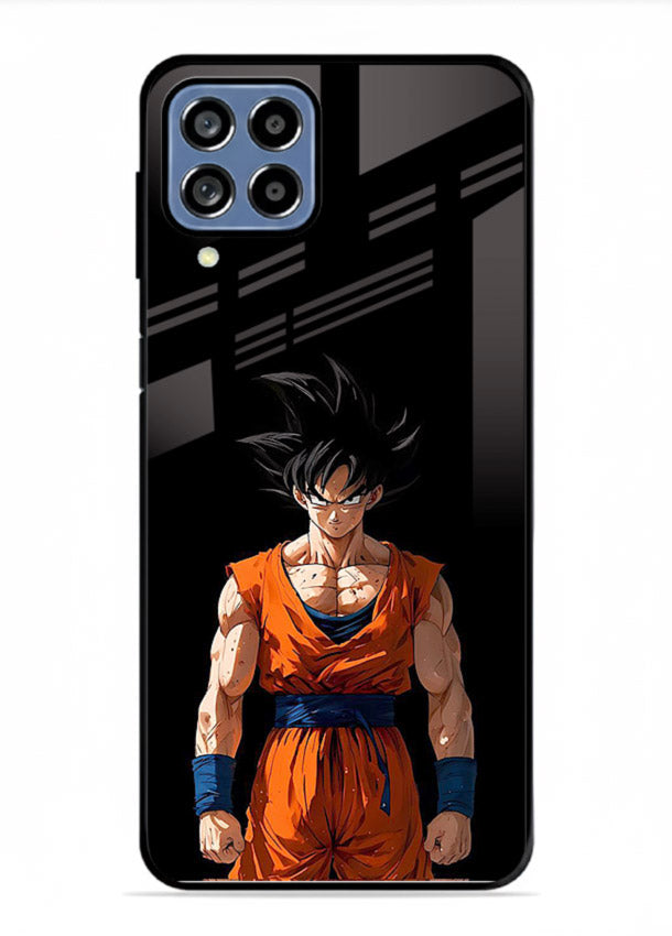 goku dark mode intense anime art Samsung M53 5G glass cover dark dramatic dbz case