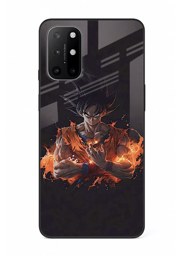 goku fire form flame anime art OnePlus 8T glass cover powerful dbz transformation case