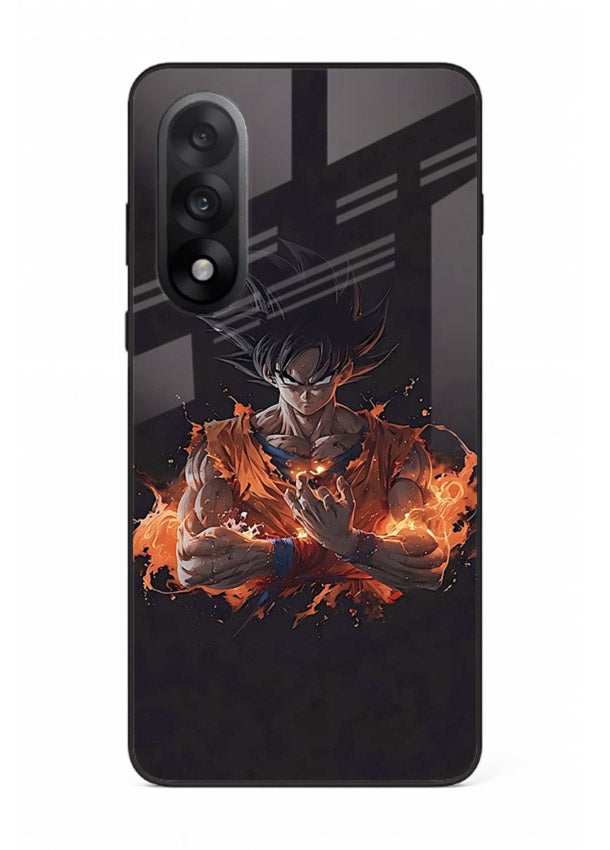 goku fire form flame anime art OnePlus Nord 5 glass cover powerful dbz transformation case