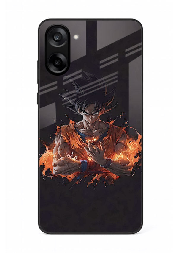 goku fire form flame anime art OnePlus Nord CE5 glass cover powerful dbz transformation case