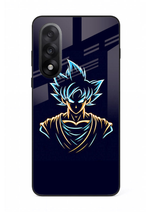 goku neon outline blue anime art OnePlus Nord 5 glass cover minimal glowing design case