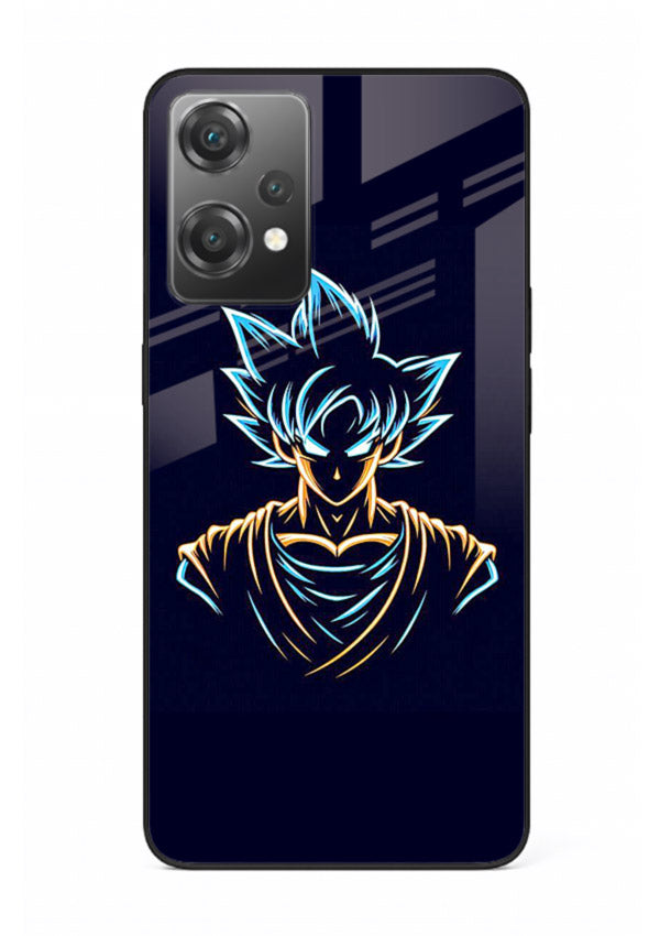 goku neon outline blue anime art OnePlus Nord CE2 Lite 5G glass cover minimal glowing design case