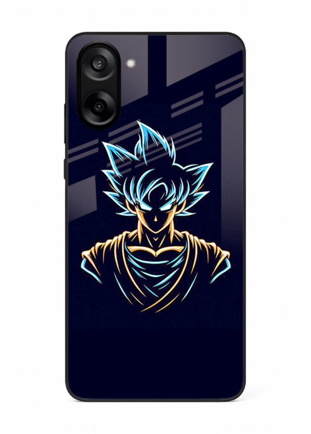 goku neon outline blue anime art OnePlus Nord CE5 glass cover minimal glowing design case