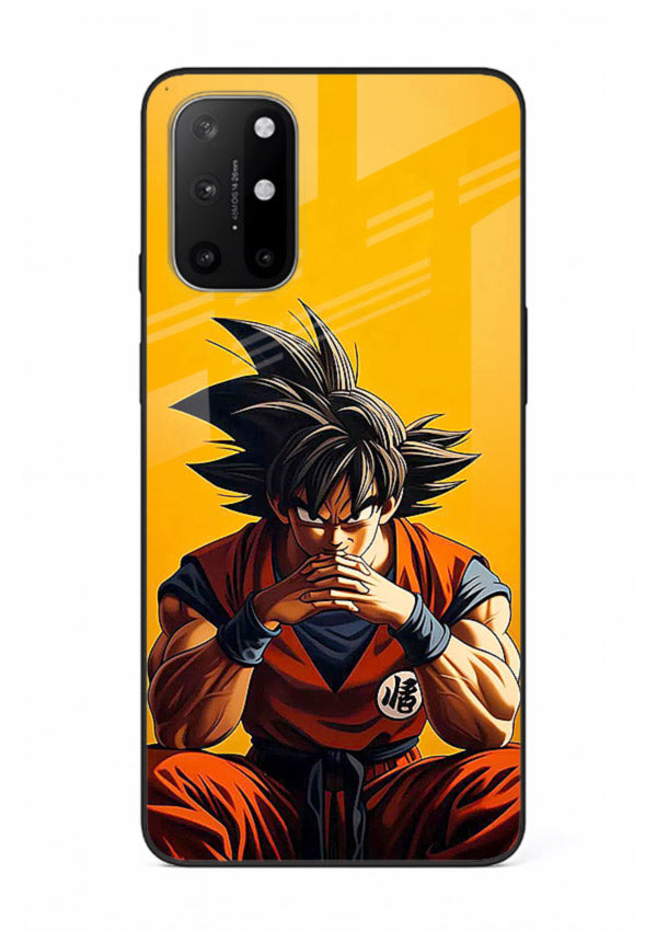 goku orange mood sitting anime art OnePlus 8T glass cover calm warm scene case