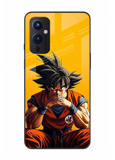 goku orange mood sitting anime art OnePlus 9 Pro glass cover calm warm scene case