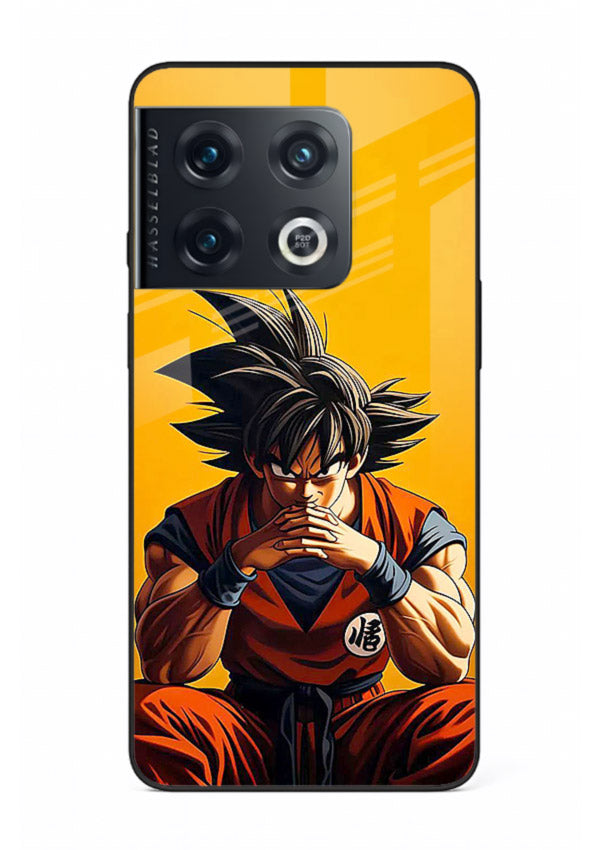 goku orange mood sitting anime art OnePlus 10 Pro glass cover calm warm scene case