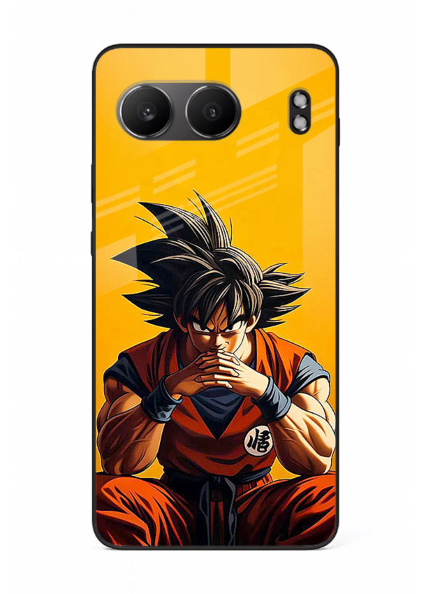 goku orange mood sitting anime art OnePlus Nord 4 glass cover calm warm scene case