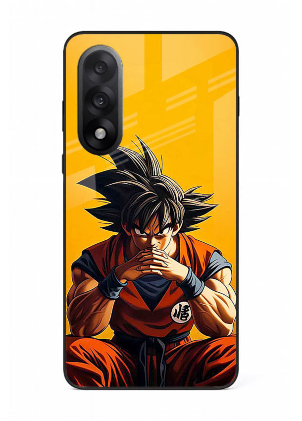 goku orange mood sitting anime art OnePlus Nord 5 glass cover calm warm scene case