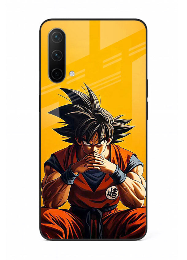 goku orange mood sitting anime art OnePlus Nord CE 5G glass cover calm warm scene case