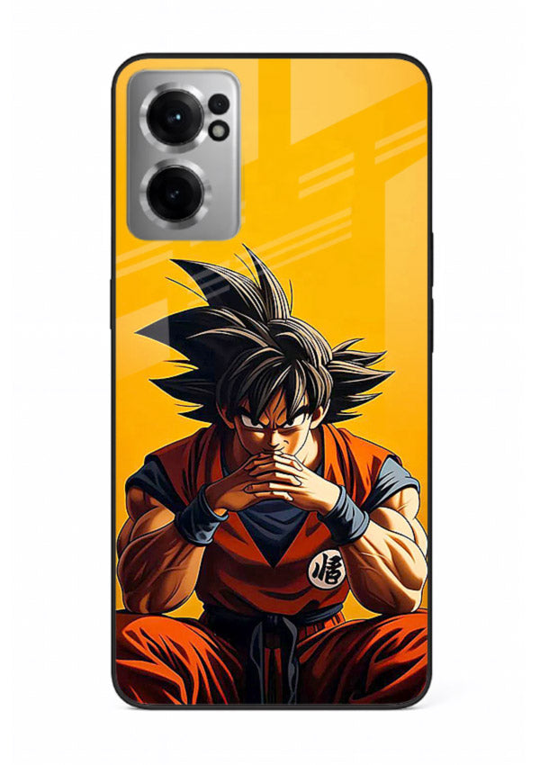 goku orange mood sitting anime art OnePlus Nord CE2 5G glass cover calm warm scene case