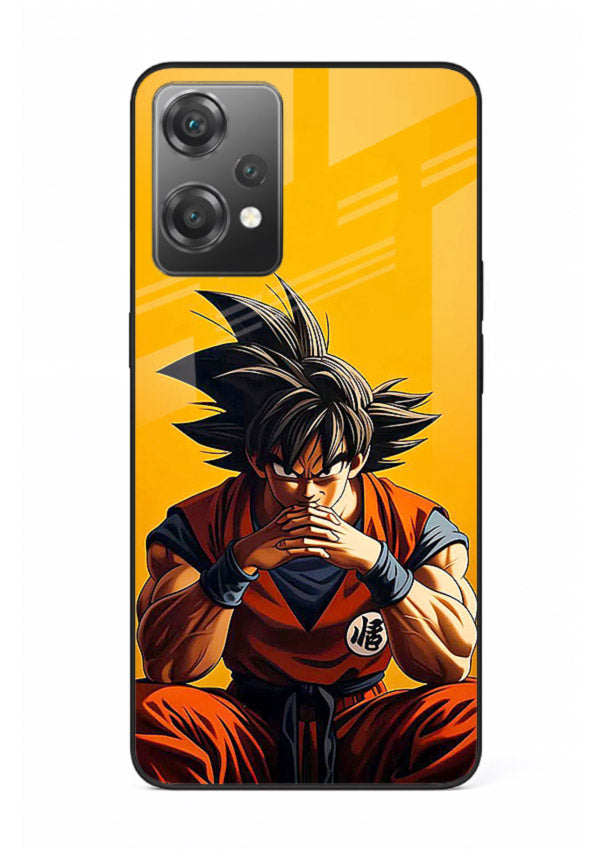 goku orange mood sitting anime art OnePlus Nord CE2 Lite 5G glass cover calm warm scene case