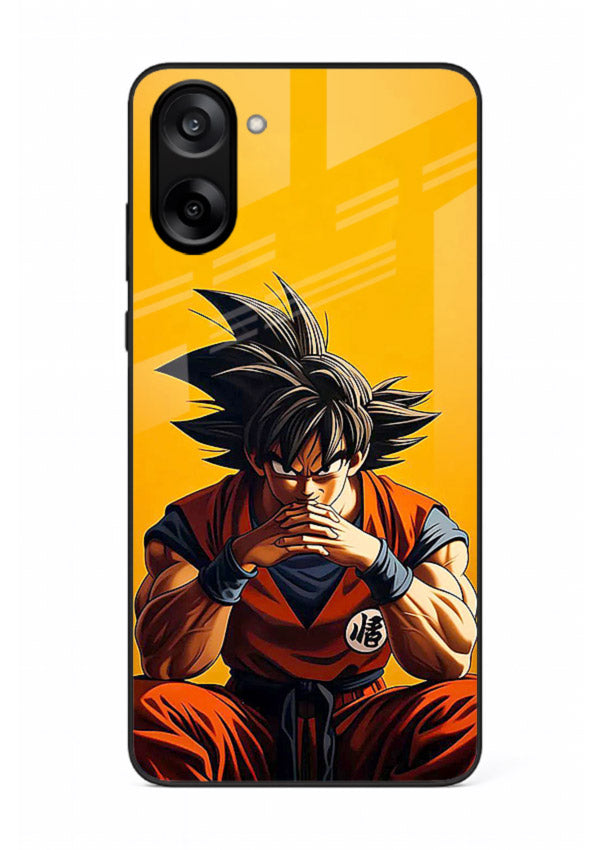 goku orange mood sitting anime art OnePlus Nord CE5 glass cover calm warm scene case