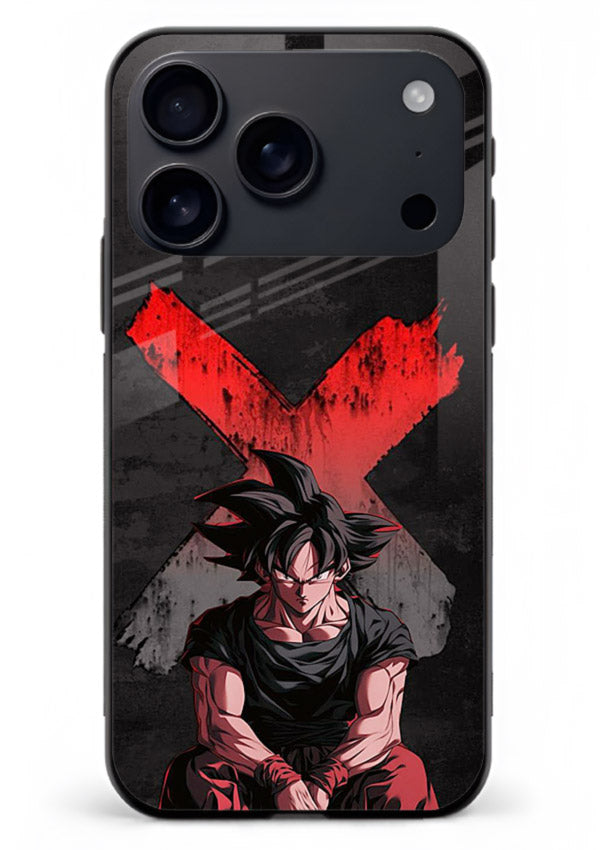 goku red x dark anime art iphone 18 pro max glass cover rage form dramatic dbz case