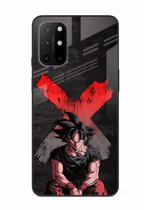 goku red x dark anime art OnePlus 8T glass cover rage form dramatic dbz case