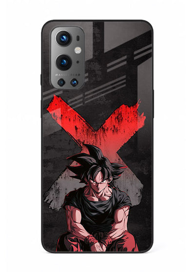 goku red x dark anime art OnePlus 9 glass cover rage form dramatic dbz case