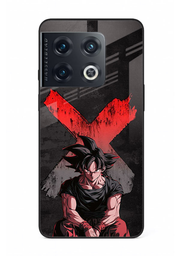 goku red x dark anime art OnePlus 10 Pro glass cover rage form dramatic dbz case